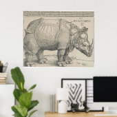 Rhinoceros, Holzschnitt von Albrecht Durer Poster (Heimbüro)