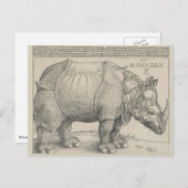Rhinoceros, Holzschnitt von Albrecht Durer Postkarte (Vorne/Hinten)