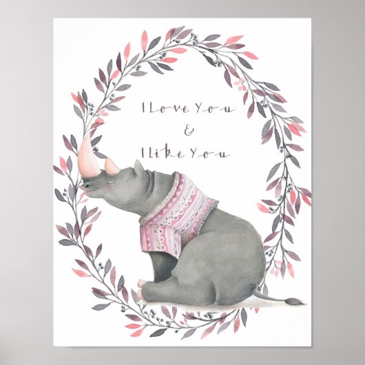 Rhinoceros I Liebe you poster (Vorne)