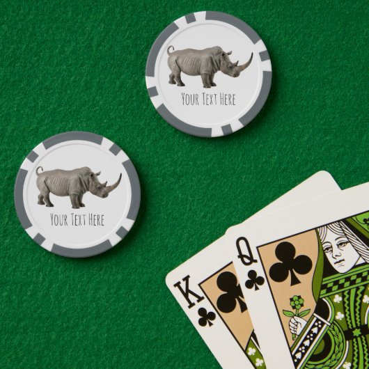 Rhinoceros Illustration Rhino Benutzerdefinierte M Pokerchips (Pokertisch (doppelt))