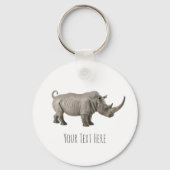 Rhinoceros Illustration Rhino Benutzerdefinierte M Schlüsselanhänger (Vorderseite)