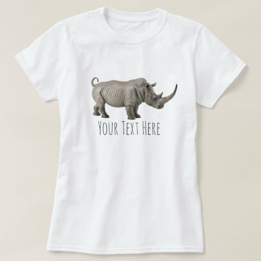 Rhinoceros Illustration Rhino Benutzerdefinierte M T-Shirt (Design vorne)