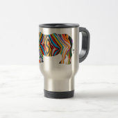 Rhinoceros in einem Psychedelic Zebra PAttern Reisebecher (VorderseiteRechts)