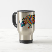 Rhinoceros in einem Psychedelic Zebra PAttern Reisebecher (Vorderseite Links)