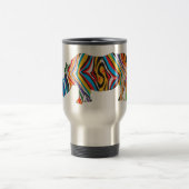 Rhinoceros in einem Psychedelic Zebra PAttern Reisebecher (Mittel)