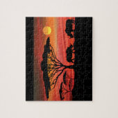 Rhinoceros in Serengeti Sunset Puzzle (Vertikal)