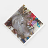 Rhinoceros Karussell-Fahrt auf Merry-Go-Runde Serviette (Ecke)
