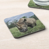 Rhinoceros | Kenia Getränkeuntersetzer (Linke Seite)