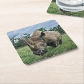 Rhinoceros | Kenia Rechteckiger Pappuntersetzer (angewinkelt)
