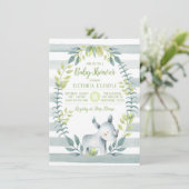 Rhinoceros Kinderdusche Einladungen (Stehend Vorderseite)