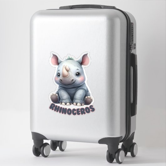RHINOCEROS - KINDERZIMMER STICKER (Koffer)
