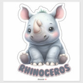 RHINOCEROS - KINDERZIMMER STICKER (Blatt)