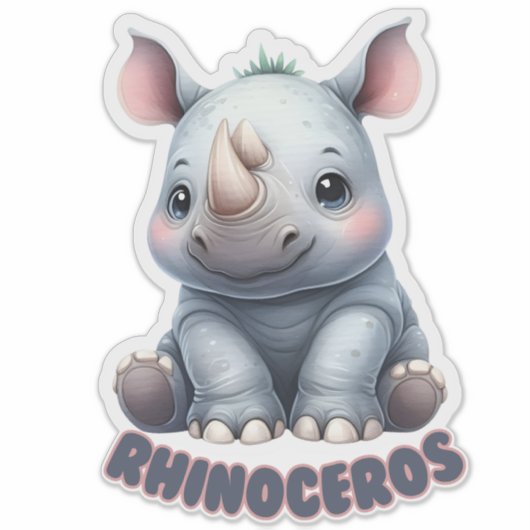 RHINOCEROS - KINDERZIMMER STICKER (Vorderseite)