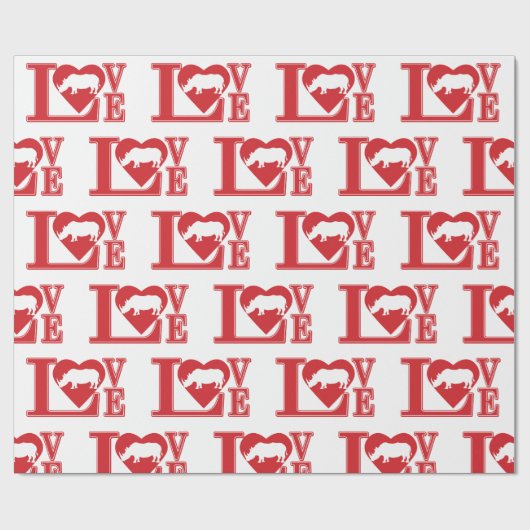 Rhinoceros-Liebe Geschenkpapier (Flach)