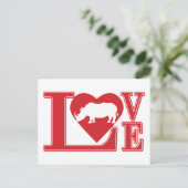 Rhinoceros-Liebe Postkarte (Stehend Vorderseite)