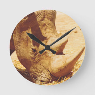 Rhinoceros-Liebe Runde Wanduhr