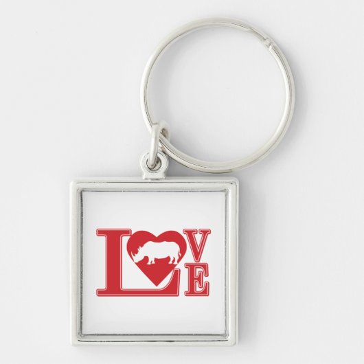 Rhinoceros-Liebe Schlüsselanhänger (Vorne)