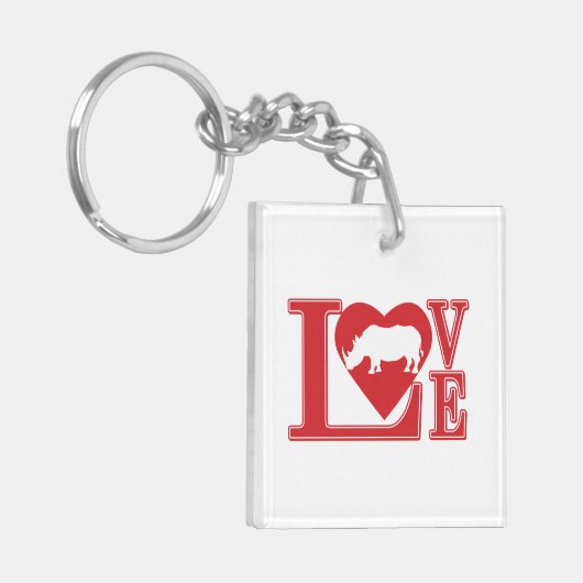 Rhinoceros-Liebe Schlüsselanhänger (Vorderseite links)