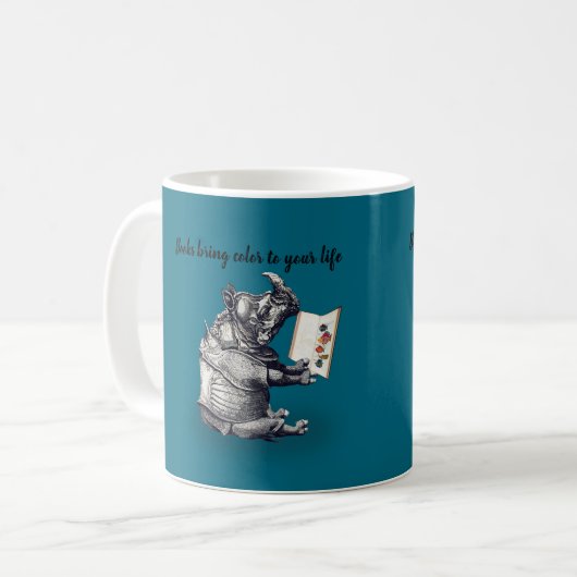 Rhinoceros-Lieben lesen Kaffeetasse (Vorderseite Links)