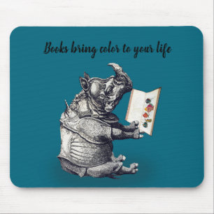 Rhinoceros-Lieben lesen Mousepad