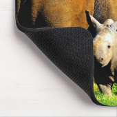 Rhinoceros Mutter und Kalb Tierwelt Fotografie Mousepad (Ecke)