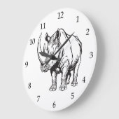 Rhinoceros oder Nashorn Große Wanduhr (Winkel)