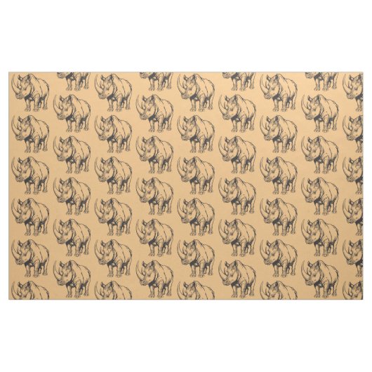 Rhinoceros oder Nashorn Stoff (Fat Quarter (45,7 x 55,9 cm))