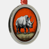 Rhinoceros Ornament Aus Metall (Rechts)