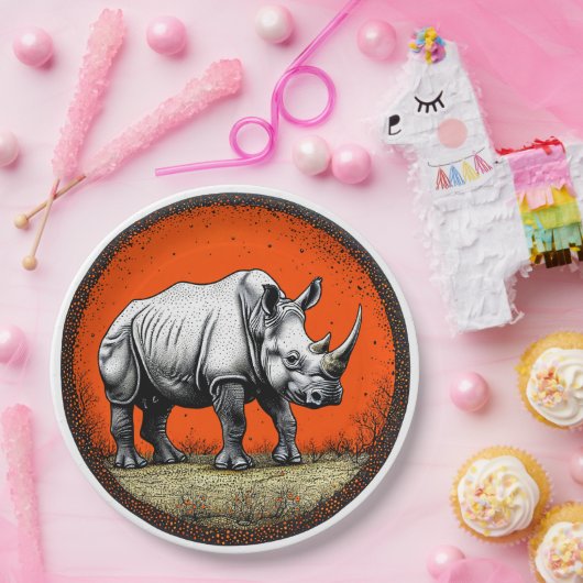 Rhinoceros Pappteller (Party)
