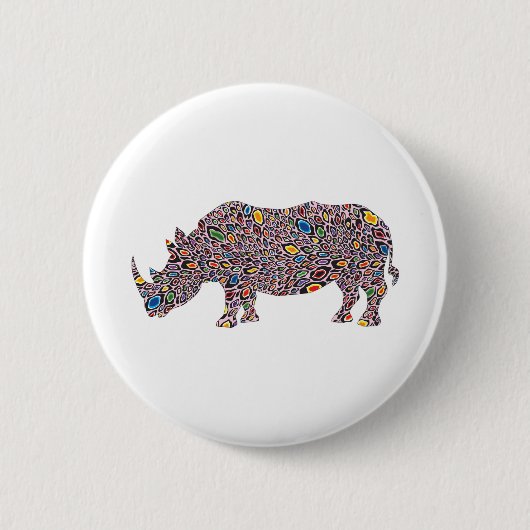 Rhinoceros-Pink-Cheetah Button (Vorderseite)