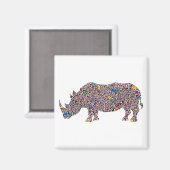 Rhinoceros-Pink-Cheetah Magnet (Vorderseite/Rückseite)