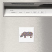 Rhinoceros-Pink-Cheetah Magnet (In Situ (Geschirrspüler))