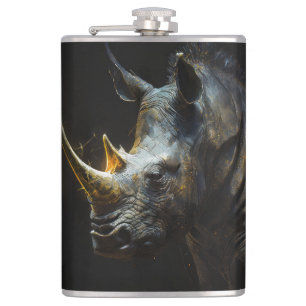 Rhinoceros Portrait Tierwelt Geist Flachmann