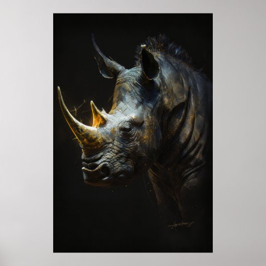 Rhinoceros Portrait Tierwelt Geist Poster (Vorne)
