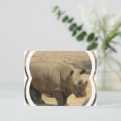 Rhinoceros Postcard Postkarte (Stehend Vorderseite)