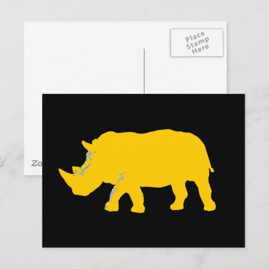 Rhinoceros Postkarte (Vorne/Hinten)