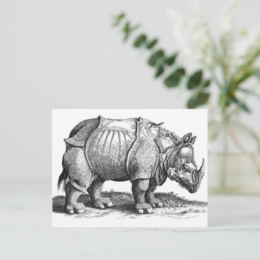 Rhinoceros Postkarte (Stehend Vorderseite)