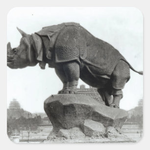 Rhinoceros Quadratischer Aufkleber