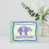 Rhinoceros Quilt Postkarte (Stehend Vorderseite)