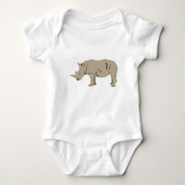 Rhinoceros Rhino Illustration Baby Strampler