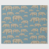 Rhinoceros Rhino Illustrationsmuster Geschenkpapier (Flach)