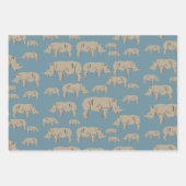 Rhinoceros Rhino Illustrationsmuster Geschenkpapier Set (Vorderseite 2)