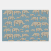 Rhinoceros Rhino Illustrationsmuster Geschenkpapier Set (Vorderseite)