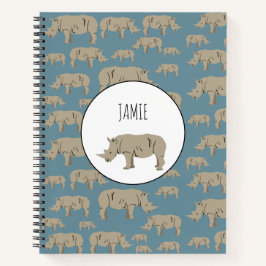 Rhinoceros Rhino Illustrationsmuster Notizblock