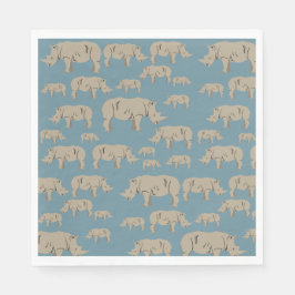 Rhinoceros Rhino Illustrationsmuster Serviette