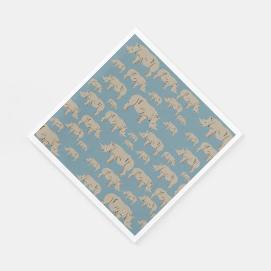 Rhinoceros Rhino Illustrationsmuster Serviette (Ecke)