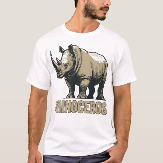 Rhinoceros Rhino Safari Afrikanisches Tier T-Shirt (Vorderseite)