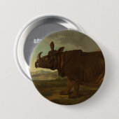 Rhinoceros (Rhino) (Wild Animal) (von J.B. Oudry) Button (Vorne & Hinten)