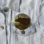 Rhinoceros (Rhino) (Wild Animal) (von J.B. Oudry) Button (Beispiel)