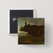 Rhinoceros (Rhino) (Wild Animal) (von J.B. Oudry) Button (Vorne & Hinten)
